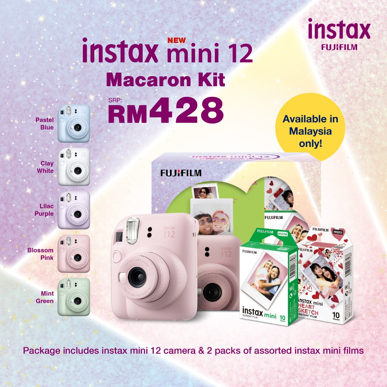Instax New mini 12 Maracon Kit